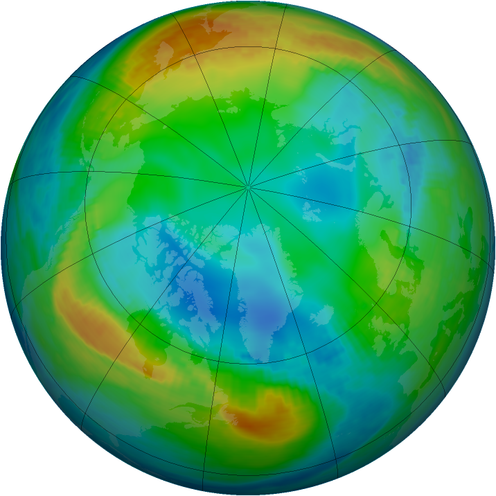 Arctic ozone map for 27 November 1985